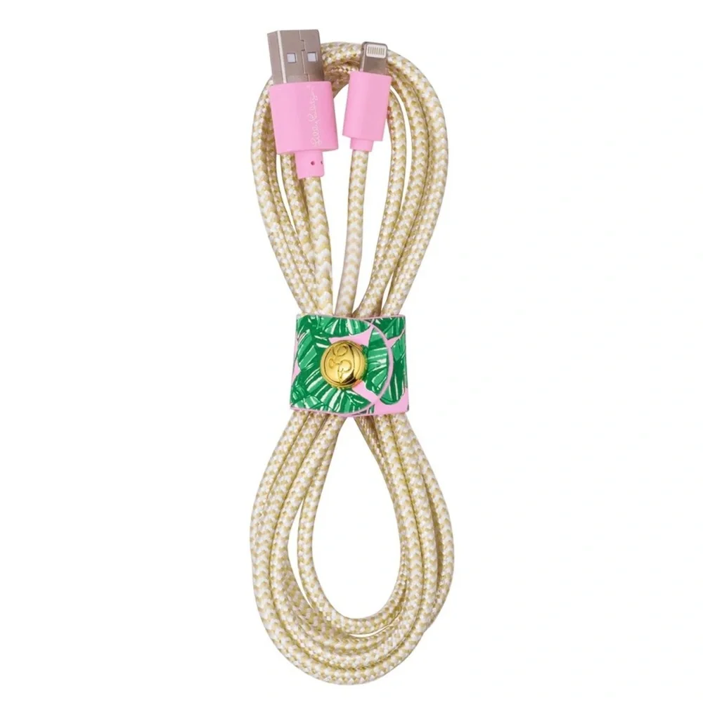 LILLY PULITZER Charging Cord USB Lightning 5ft Phone Cable Lets Go Bananas NWT